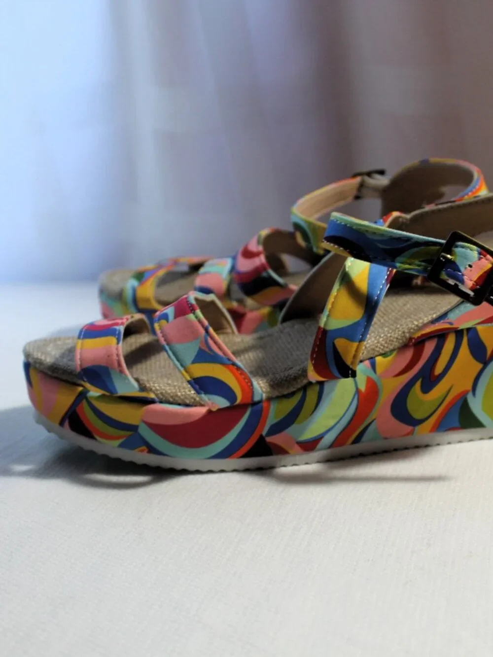 NWOT Psychedelic Platform Sandals EU 40 / US 9
